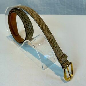 Saks Fifth Avenue Vintage Sz M Belt Beige Tan Genuine Snakeskin Leather 3/4” W